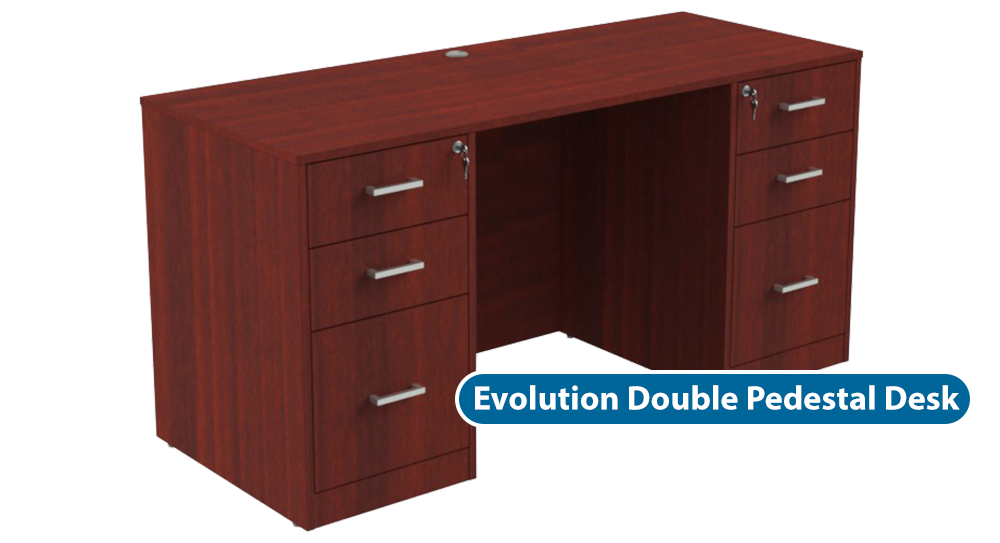 Virginia Correctional Enterprises - Evolution Double Pedestal Desk