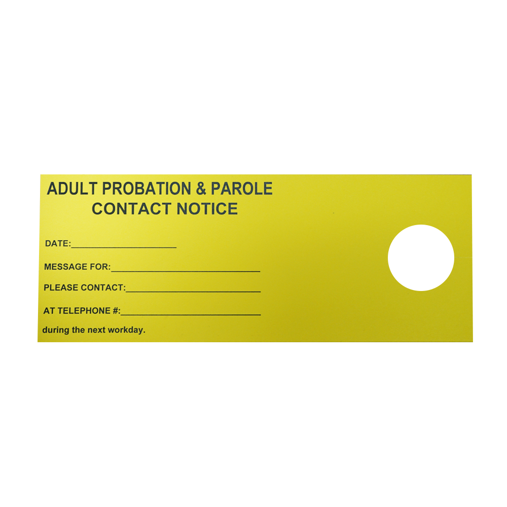 Probation & Parole Hangtag