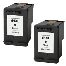 Renewable HP 64XL 2/Pack High Yield Black Ink Cartridges